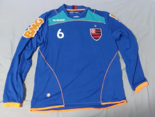 Camisa Flamengo Manga Longa Azul 2011 P n6 Jr Cesar